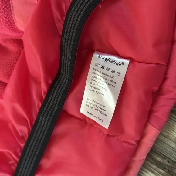 YINGJIELIDE Girl's Waterproof Ski Jacket,Kids Outdoor windproof Jacket,Fleec 5-6